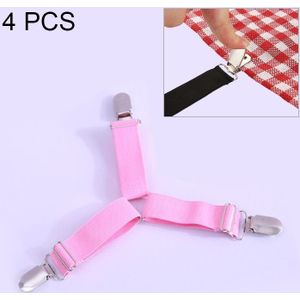 4 PCS  Adjustable Bedspread Tablecloth Curtain Sofa Cover Holder Tent Metal Fixed Clips(Pink)