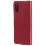 For Samsung Galaxy A02 / M02 Classic Calf Texture PU + TPU Horizontal Flip Leather Case with Holder & Card Slots & Wallet(Red)