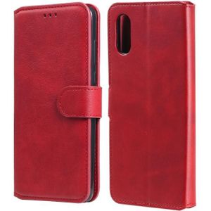 For Samsung Galaxy A02 / M02 Classic Calf Texture PU + TPU Horizontal Flip Leather Case with Holder & Card Slots & Wallet(Red)