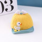 C0330 Cartoon Duck Shape Baby Peaked Cap Spring Baby Cotton Cap  Size: 46cm Adjustable(Yellow)