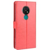 For Nokia 7.2 / Nokia 6.2 Retro Crazy Horse Texture Horizontal Flip Leather Case  with Holder & Card Slots & Photo Frame(Red)