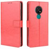 For Nokia 7.2 / Nokia 6.2 Retro Crazy Horse Texture Horizontal Flip Leather Case  with Holder & Card Slots & Photo Frame(Red)
