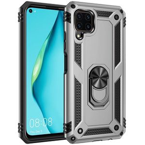 For Huawei P40 Lite Shockproof TPU + PC Protective Case with 360 Degree Rotating Holder(Silver)