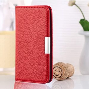 For Samsung Galaxy S21 FE Litchi Texture Horizontal Flip Leather Case with Holder & Card Slots(Red)