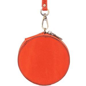 K058 Retro Cute Round Coin Storage Bag Casual Clutch(Orange)