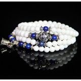 Fashion Jewelry Accessory Garnet Beads Bracelet (White Jade)