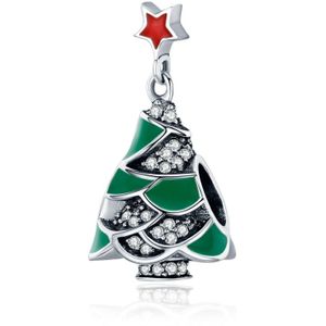 S925 Sterling Silver Pendant Diamond Christmas Tree Beads DIY Bracelet Necklace Accessories
