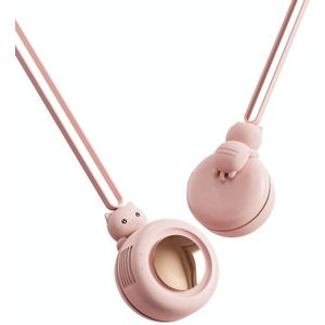 MF021 Sweet Cat Leafless Portable Hanging Neck Fan (Pink)