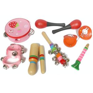 10 in 1 Kinderen Muziekinstrument Combinatie Houten Early Education Baby Musical Instrument Toys( Meisje)