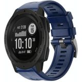 Voor Garmin Instinct Metalen Gesp Effen Kleur Siliconen Horlogeband (Marineblauw)