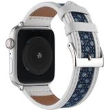 Canvas lederen horlogeband voor Apple Watch Series 7 41mm / 6 & SE & 5 & 4 40mm / 3 & 2 & 1 38mm