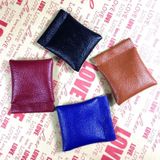 Fashion Solid Color PU Leather Coin Purse Women Men Small Mini Short Wallet Money Bags(Brown)