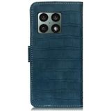 Voor OnePlus 10 Pro Crocodile Textuur Horizontale Flip Lederen Telefoonhoesje Met Houder & Card Slots & Portemonnee (Dark Green)