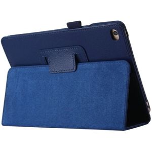 Litchi Texture Horizontal Flip PU Leather Protective Case with Holder for iPad Mini 2019 (Dark Blue)