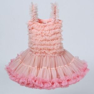 Girls Sling Puffy Solid Color Dress (Color:Gradient Color Size:90)