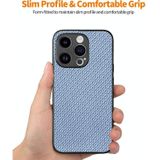 Voor iPhone 14 Pro Max ENKAY Fiber Leather Skin PC-telefoonhoes met hoge aluminium-siliciumglasfilm