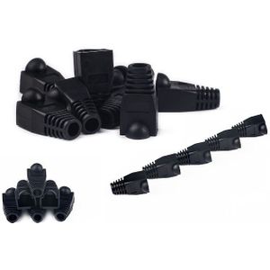 Network Cable Boots Cap Cover for RJ45  Black (100 pcs in one packaging  the price is for 100 pcs)(Black)