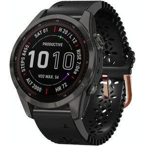 Voor Garmin Fenix 7S Sapphire Solar 20 mm dames siliconen horlogeband met veterpons