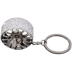 Portable Car Diamond Key Chain Key Rings(White)