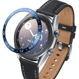 For Samsung Galaxy Watch 3 41mm Smart Watch Steel Bezel Ring  A Version(Blue Ring White Letter)