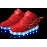 Kinderen kleurrijke lichte schoenen LED opladen lichtgevende schoenen  grootte: 32 (rood)