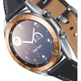 For Samsung Galaxy Watch 3 41mm Smart Watch Steel Bezel Ring  A Version(Rose Gold Ring White Letter)