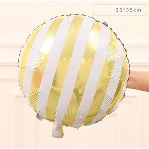 4 PCS Doughnut Candy Ice Cream Shaped Foil Balloons Happy Birthday Decorations Big Inflatable Helium(Yellow balloon)