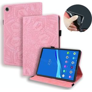 Voor Lenovo Tab M10 Plus 10.6 3rd Gen 2022 Kalf Textuur Reliëf Flip Lederen Tablet Case(Roze)