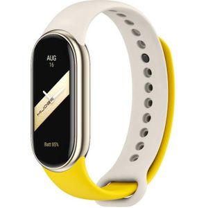 Voor Xiaomi Mi Band 8 Mijobs tweekleurige siliconen horlogeband (geel + grijs)