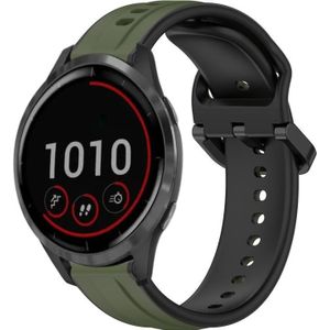 Voor Garmin Vivoactive 4 22 mm Conex Loop tweekleurige siliconen horlogeband (donkergroen + zwart)
