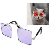 4 PCS Pet Jewelry Cat Photo Funny Props Personality Glasses(Transparent Purple)