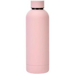 Stainless Steel Outdoor Matte Water Bottle Portable Sports Water Cup Rubber Paint Insulation Cup(Light Pink)