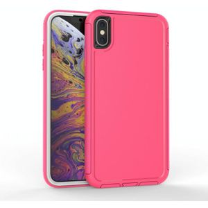 360 All-inclusive Shockproof Precise Hole PC + TPU Protective Case For iPhone XS Max(Rose Red)
