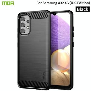 For Samsung Galaxy A32 4G(US Version) MOFI Gentleness Series Brushed Texture Carbon Fiber Soft TPU Case(Black)
