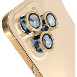 Voor iPhone 13 Pro / 13 Pro Max NORTHJO Camera Lens Protector Gehard Glas Bling Glitter Metalen Ring Film (Goud)