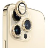 Voor iPhone 13 Pro / 13 Pro Max NORTHJO Camera Lens Protector Gehard Glas Bling Glitter Metalen Ring Film (Goud)