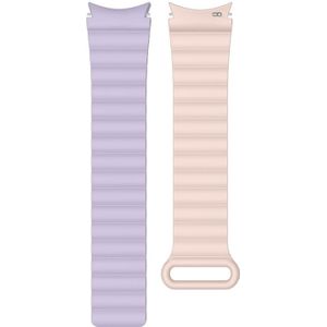 22mm For Samsung Galaxy Watch5 Silicone Magnetic Watch Band(Purple+Pink Sand)