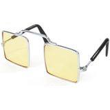 4 PCS Pet Jewelry Cat Photo Funny Props Personality Glasses(Transparent Yellow)