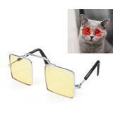 4 PCS Pet Jewelry Cat Photo Funny Props Personality Glasses(Transparent Yellow)