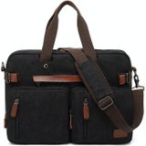 10001 Business Computer Backpack Multifunctional Simple Waterproof Nylon Travel Backpack  Size: 15.6 inch(Canvas Black)