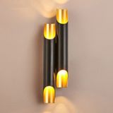 warm light Modern Wall Lamp LED Aluminum Alloy Pipe Lighting  Style:Double-tube Black