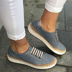 Dames sneakers ademende flats schoenen  maat: 42 (blauw)