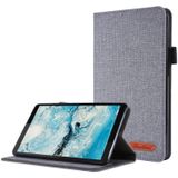 For Lenovo Tab M7 Horizontal Flip TPU + Fabric PU Leather Protective Case with Name Card Clip(Grey)