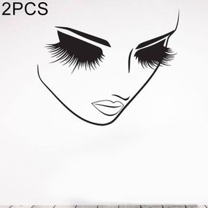 2 PCS Makeup Wall Salon Wall Beauty Studio Wall Art Decoration Sticker Wall Sticker  Size:57×49cm