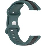 Voor Samsung Galaxy Watch 4 Classic 42 mm 20 mm vlindergesp tweekleurige siliconen horlogeband (groen + zwart)