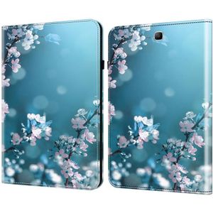 Voor Samsung Galaxy Tab A 9.7 Kristaltextuur geschilderd lederen tablethoes (Plum Bossom)