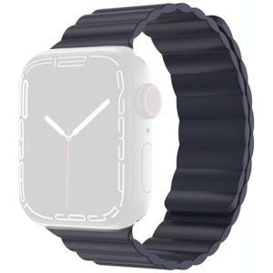Mutal Liquid Siliconen Magnetische Riem Horlogeband voor Apple Watch Series 7 45 mm / 6 & SE & 5 & 4 44mm / 3 & 2 & 1 42mm (MIDLICHT)