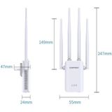 Comfast CF-WR304S 300M 4 Antenna Wireless Repeater High-Power Through-Wall WIFI Signal Amplifier  Specification:UK Plug