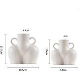 XQY-01 Home Ceramic Vase Decoration Crafts Ornaments Simulation Body Art Dried Flower Vase Size: Small (Matte White)