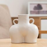 XQY-01 Home Ceramic Vase Decoration Crafts Ornaments Simulation Body Art Dried Flower Vase Size: Small (Matte White)